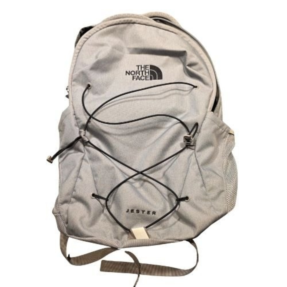 The North Face Jester Backpack Light Grey Laptop Sleeve Bungee Daypack